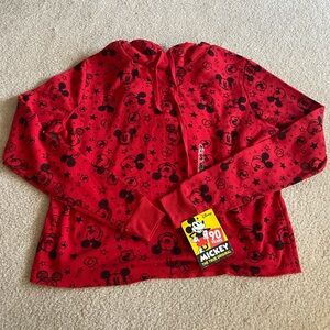 Small Red Mickey Mouse Cropped Sweatshirt 90th Anniversary